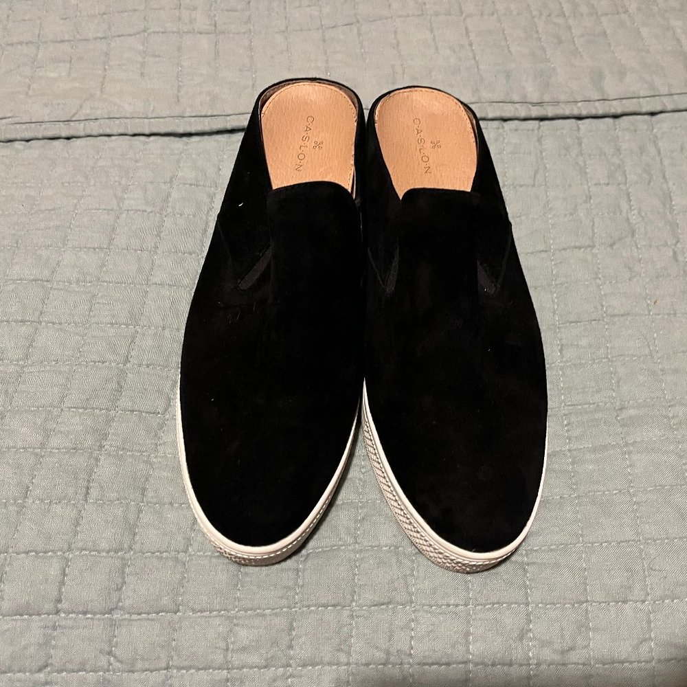 Women's Black Caslon Suede Wedge Sneaker Mule- Like New Nordstrom
